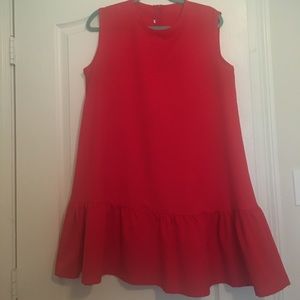Red Shift dress with peplum bottom
